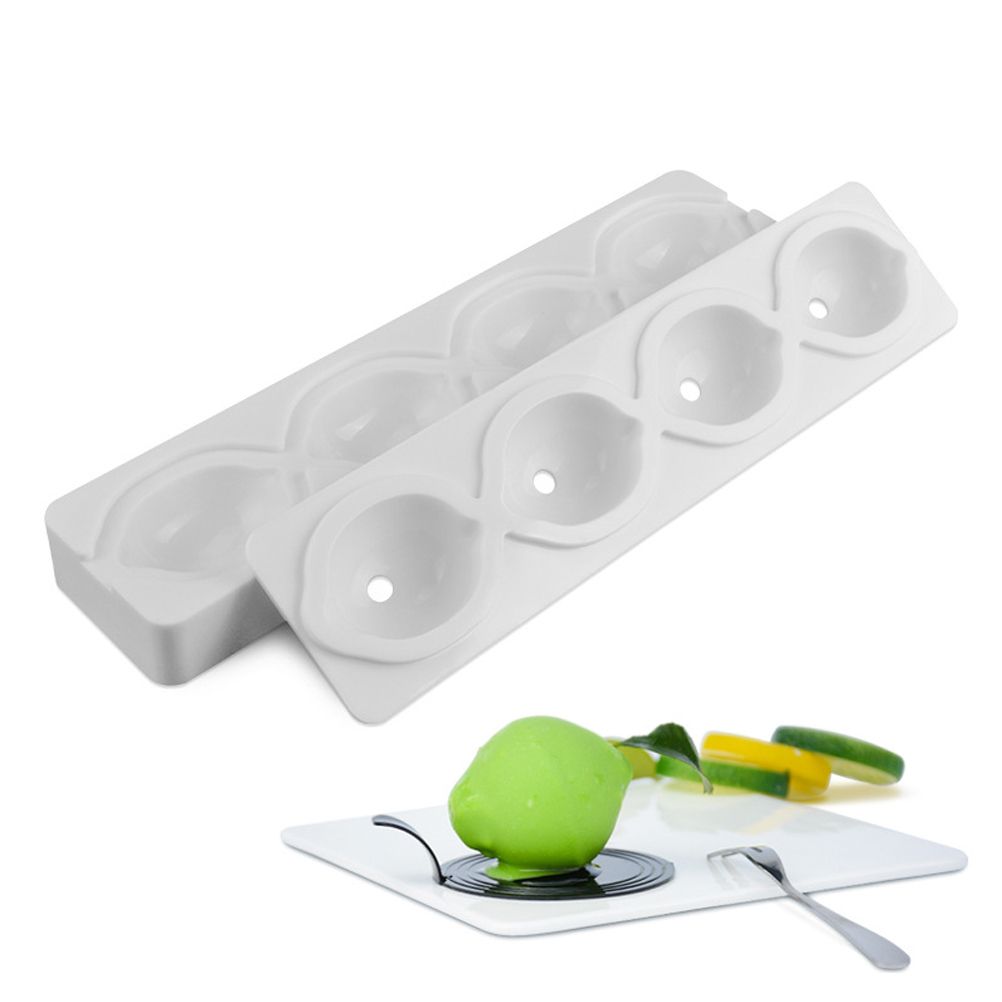 4-cavity Lemon Shaped Cake Molds Silicone Mousse Cake Molds Muffin Baking Pan