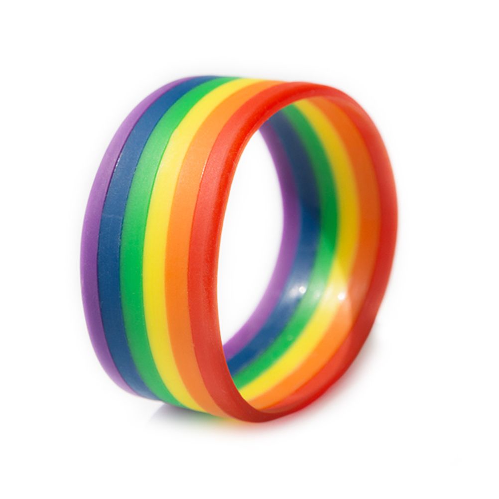 Universal Rainbow Bracelet Silicone Lesbian Pride Wristband Party Props view 7