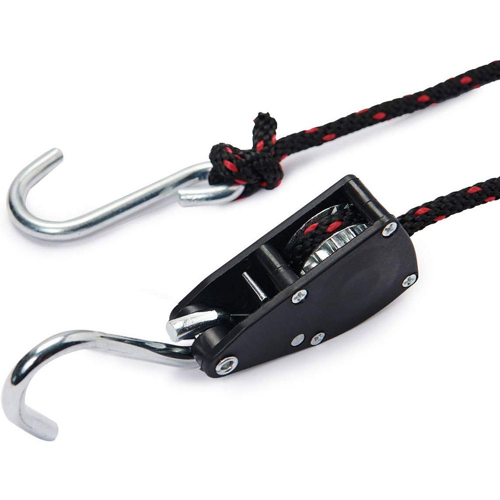 2PCS 1/4 Inch Lifting Pulley Rope Stainless Steel Rope Ratchet Sliding Lifting view 3
