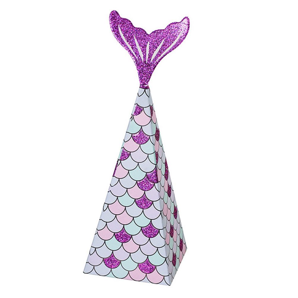 10Pcs Mermaid Party Favors Boxes Mermaid Gift Bags Box Kids Mermaid Party view 4