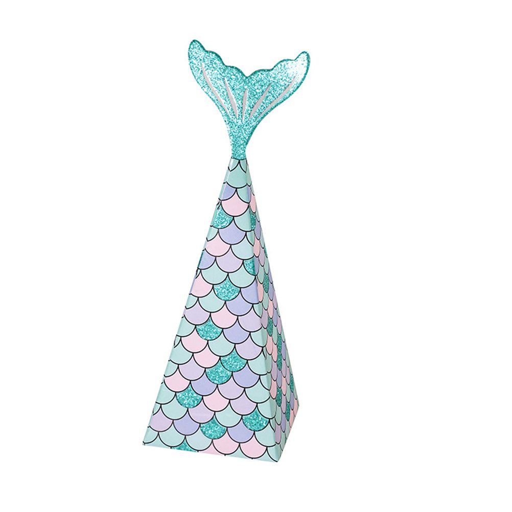10Pcs Mermaid Party Favors Boxes Mermaid Gift Bags Box Kids Mermaid Party view 5