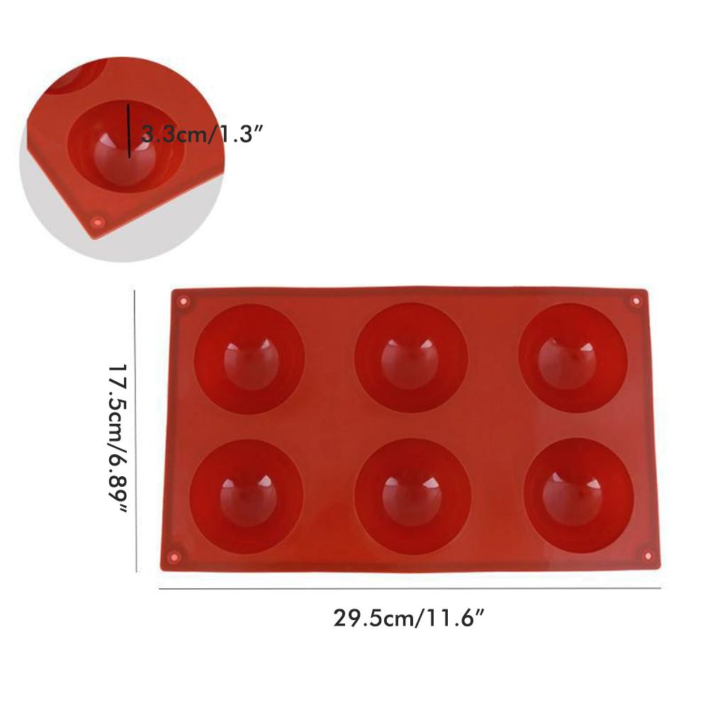 6 Cavity Semicircle Silicone Cake Mold Muffin Chocolate Baking Mold Pan DIY view 8