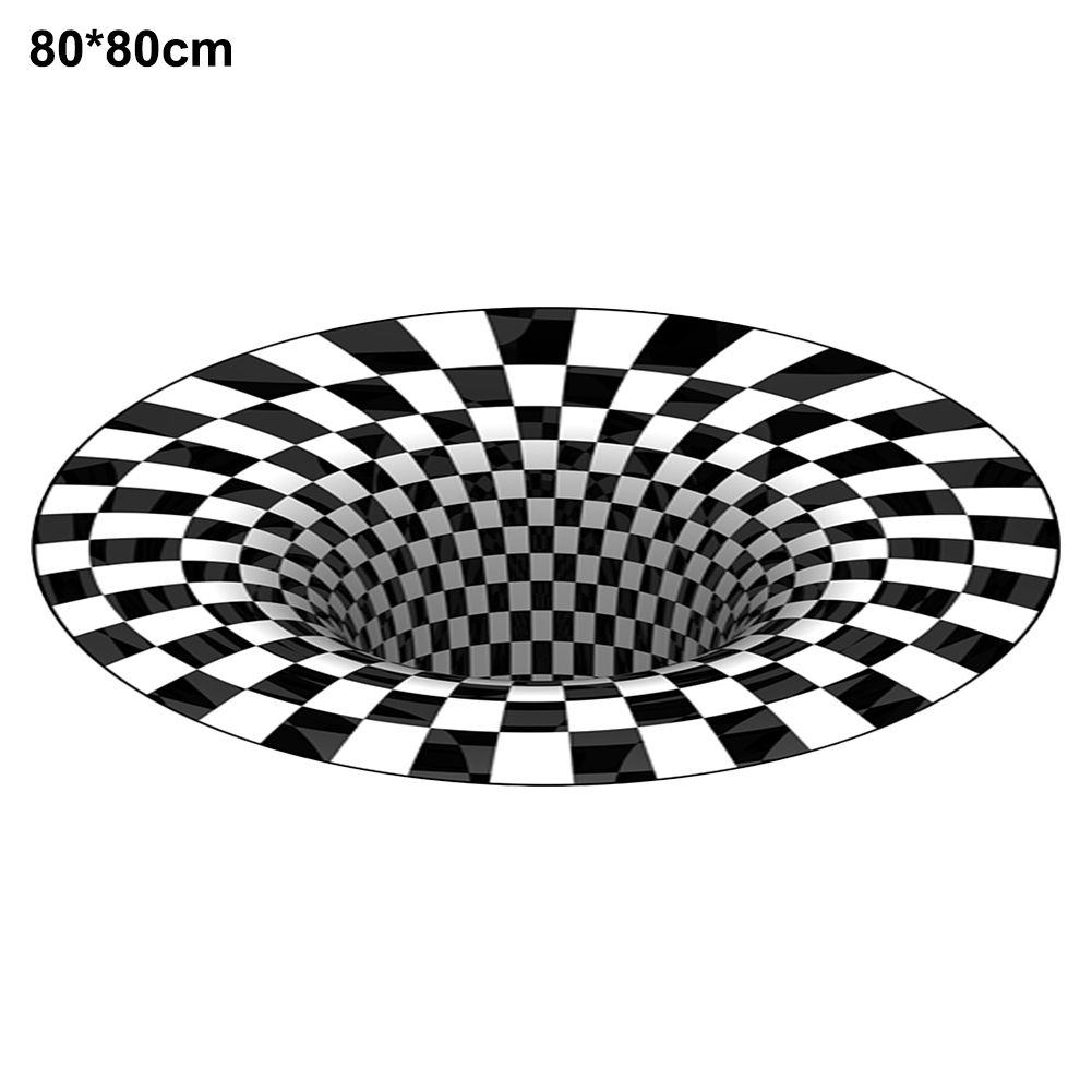 3D Round Carpet Rug Living Room Doormat Coffee Table Blanket 3D Optical view 6