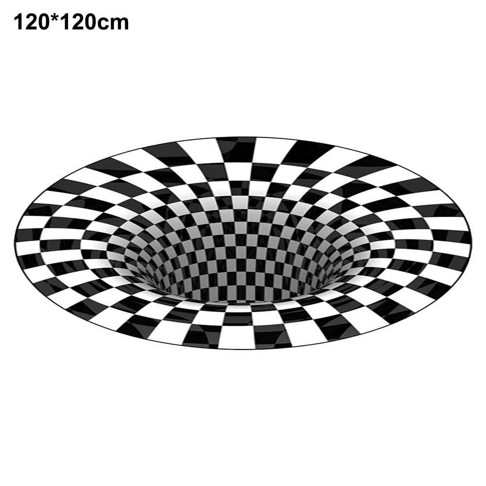 3D Round Carpet Rug Living Room Doormat Coffee Table Blanket 3D Optical view 7