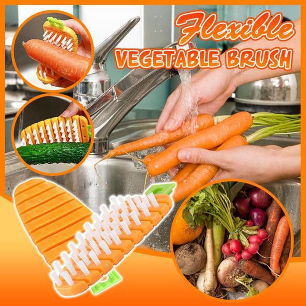 Random Veggie Vegetable Scrubber Scrub Cleaning Brush Kitchen Cleaner Carrot view 13