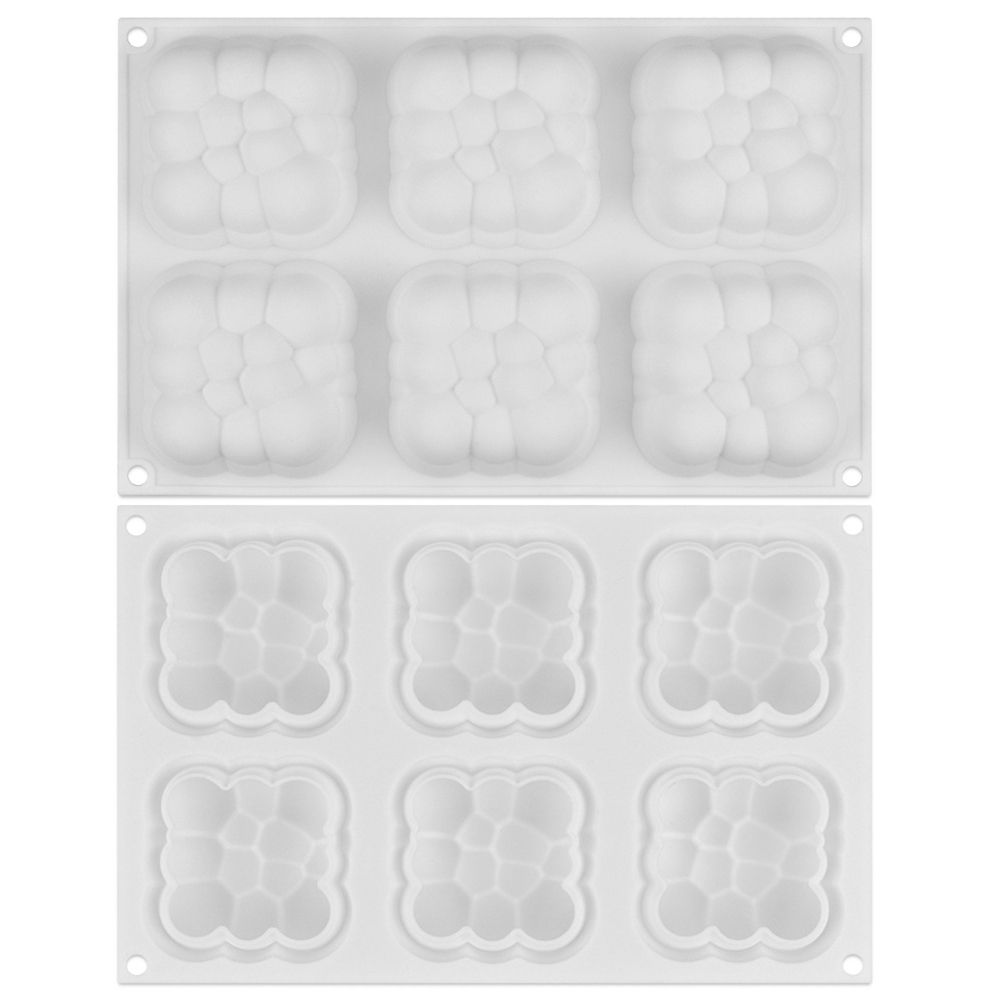 6 Cavities 3D Cloud Cake Mold Silicone Mousse Molds Bubble Molds for Baking view 5