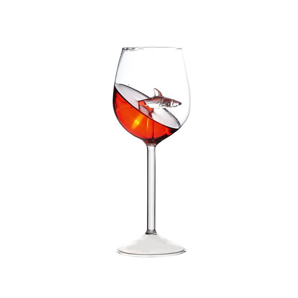 300ml Goblet Glass Mug Shark Wine Glass Goblets for Cold Drink Champagne