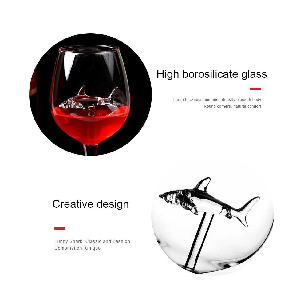 300ml Goblet Glass Mug Shark Wine Glass Goblets for Cold Drink Champagne view 2