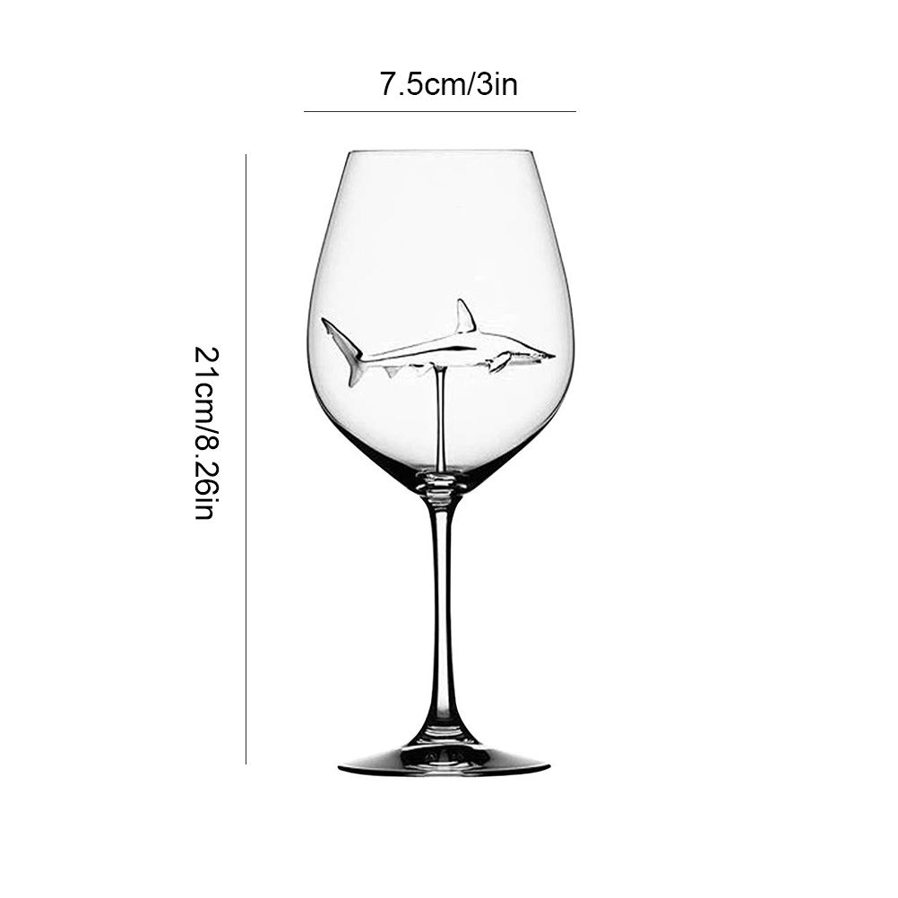 300ml Goblet Glass Mug Shark Wine Glass Goblets for Cold Drink Champagne view 3