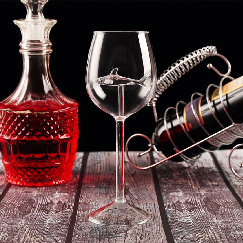 300ml Goblet Glass Mug Shark Wine Glass Goblets for Cold Drink Champagne view 4