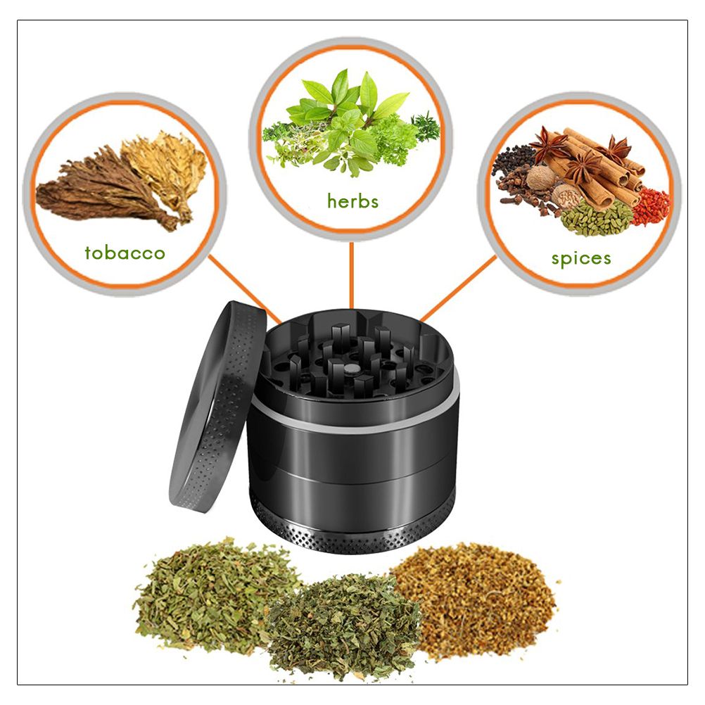 4 Layer Herb Grinder Grinders Zinc Alloy Manual Crusher Herb Spice Grinder view 5