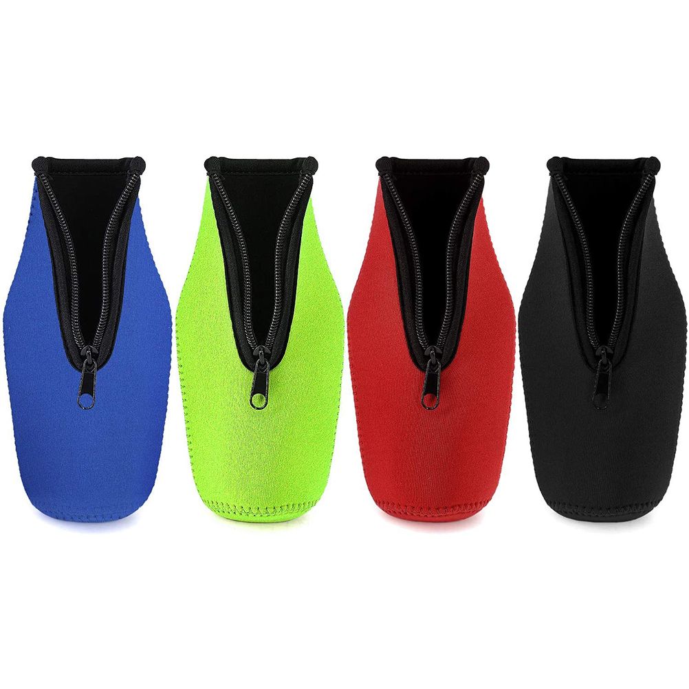 Beer Bottle Sleeve Zip Up Bottle Cover Collapsible Neoprene Sleeve Beer Cooler view 2