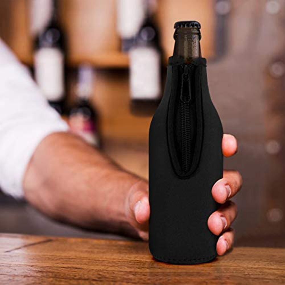Beer Bottle Sleeve Zip Up Bottle Cover Collapsible Neoprene Sleeve Beer Cooler view 3