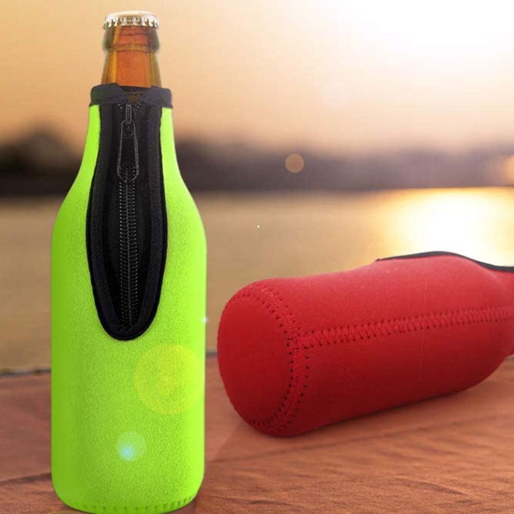 Beer Bottle Sleeve Zip Up Bottle Cover Collapsible Neoprene Sleeve Beer Cooler view 6