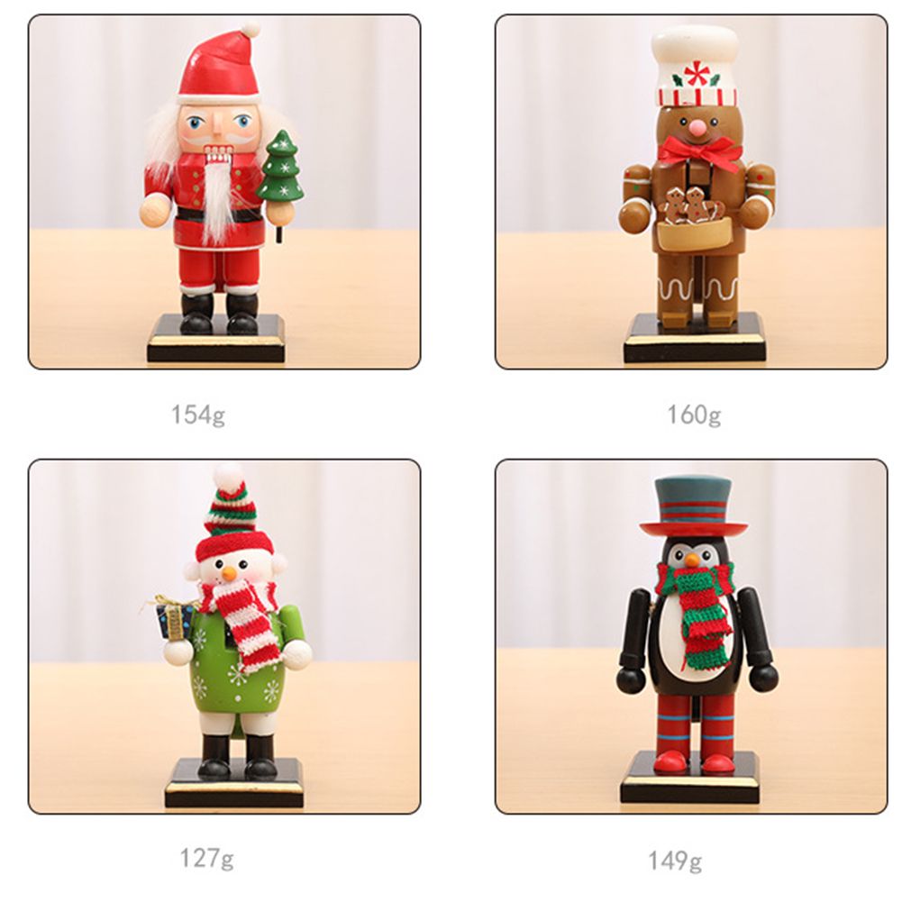 Christmas Wooden Nutcracker Ornaments Nutcracker Figures Toy Puppet Desktop view 3