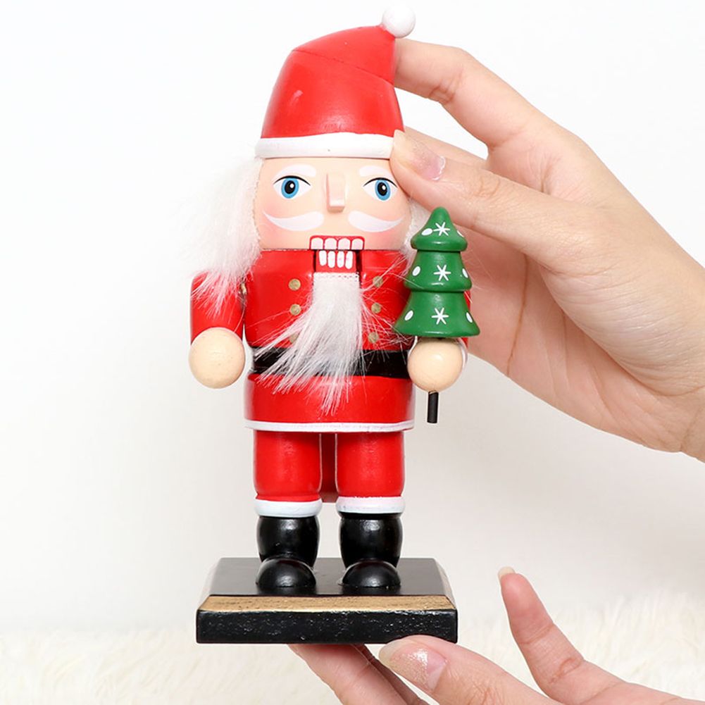 Christmas Wooden Nutcracker Ornaments Nutcracker Figures Toy Puppet Desktop view 5