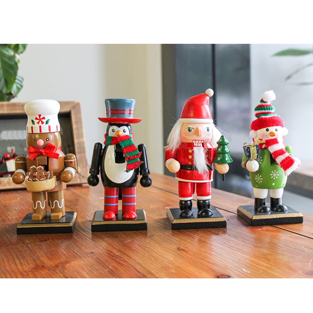Christmas Wooden Nutcracker Ornaments Nutcracker Figures Toy Puppet Desktop view 6