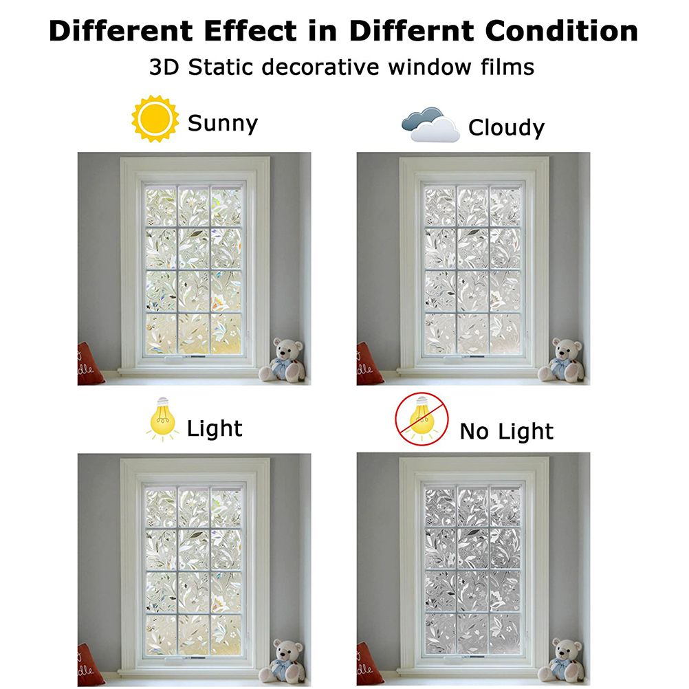 Window Film No Glue Static Decorative Films Window Frosted Film for Sun Protection view 3