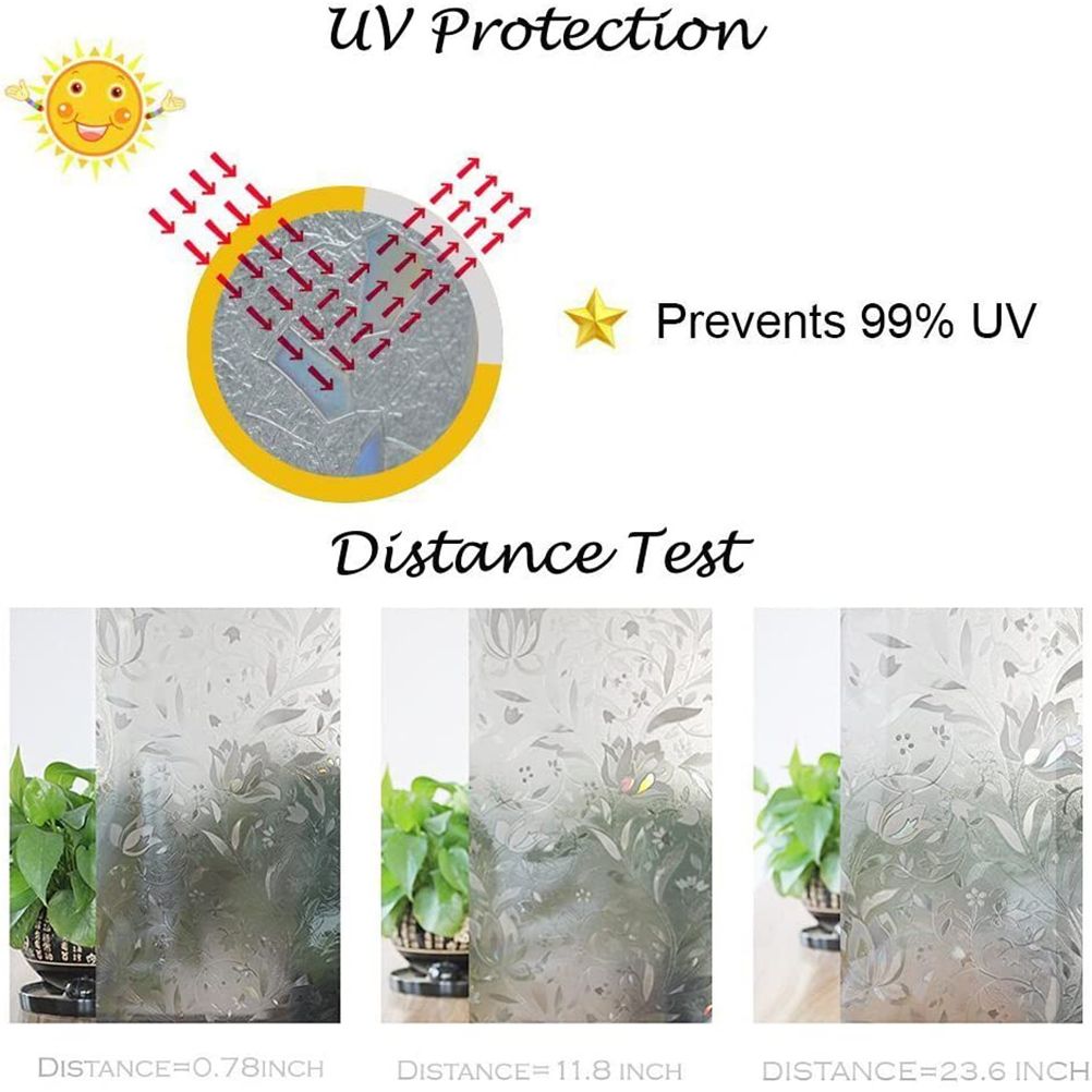 Window Film No Glue Static Decorative Films Window Frosted Film for Sun Protection view 5
