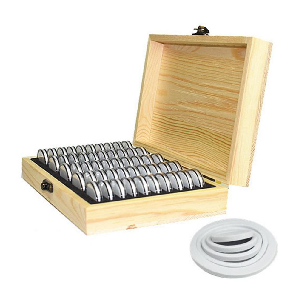 Adjustable 50 Coin Storage Tool Round Coin Storage Wooden Box Commemorative view 4