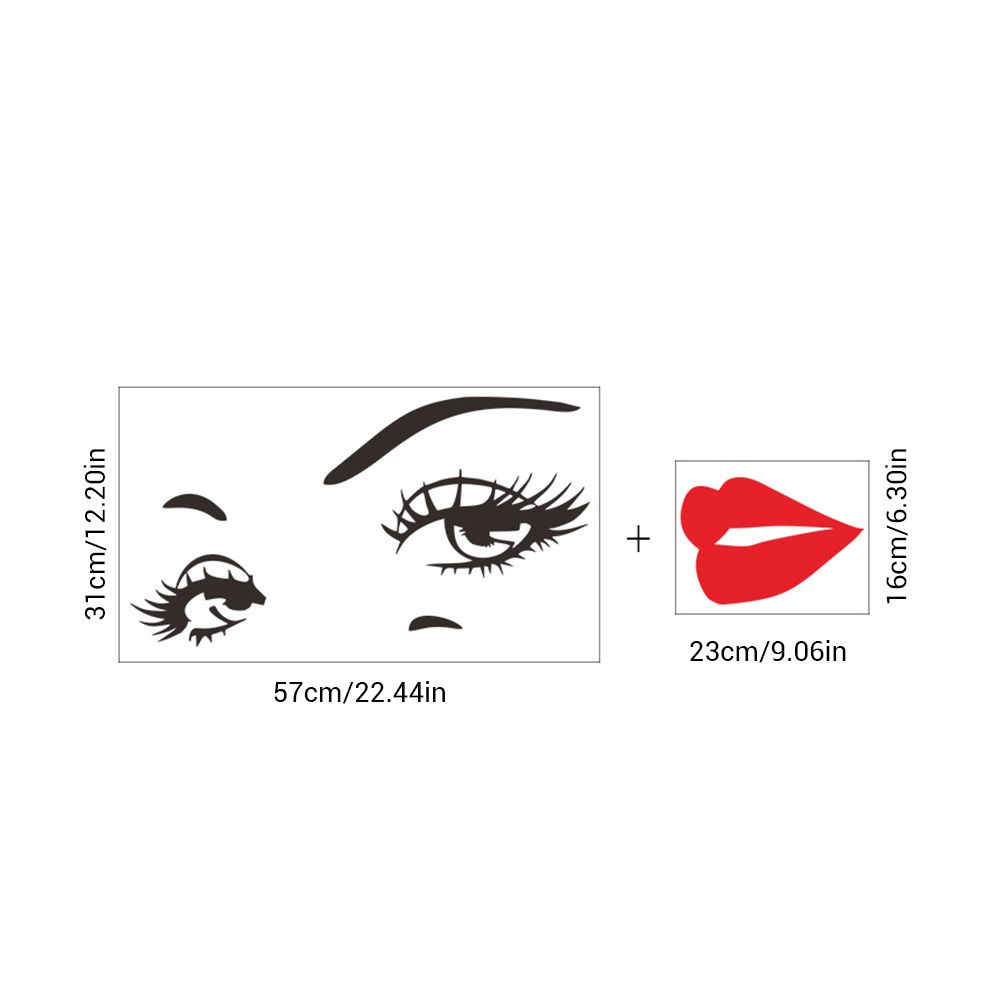 Beautiful Women Face and Red Lips Wall Sticker Home Living Room Bedroom Decoration view 3
