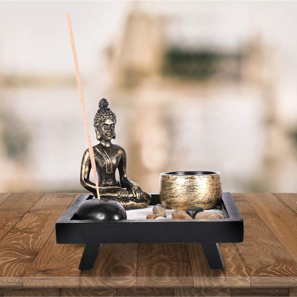 Buddha Statue Tea Light Candle Incense Holder Home Decoration Gift view 6