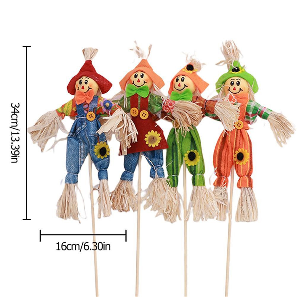 4PCS Standing Scarecrow Cute Fall Garden Scarecrow Ornament for Halloween view 2