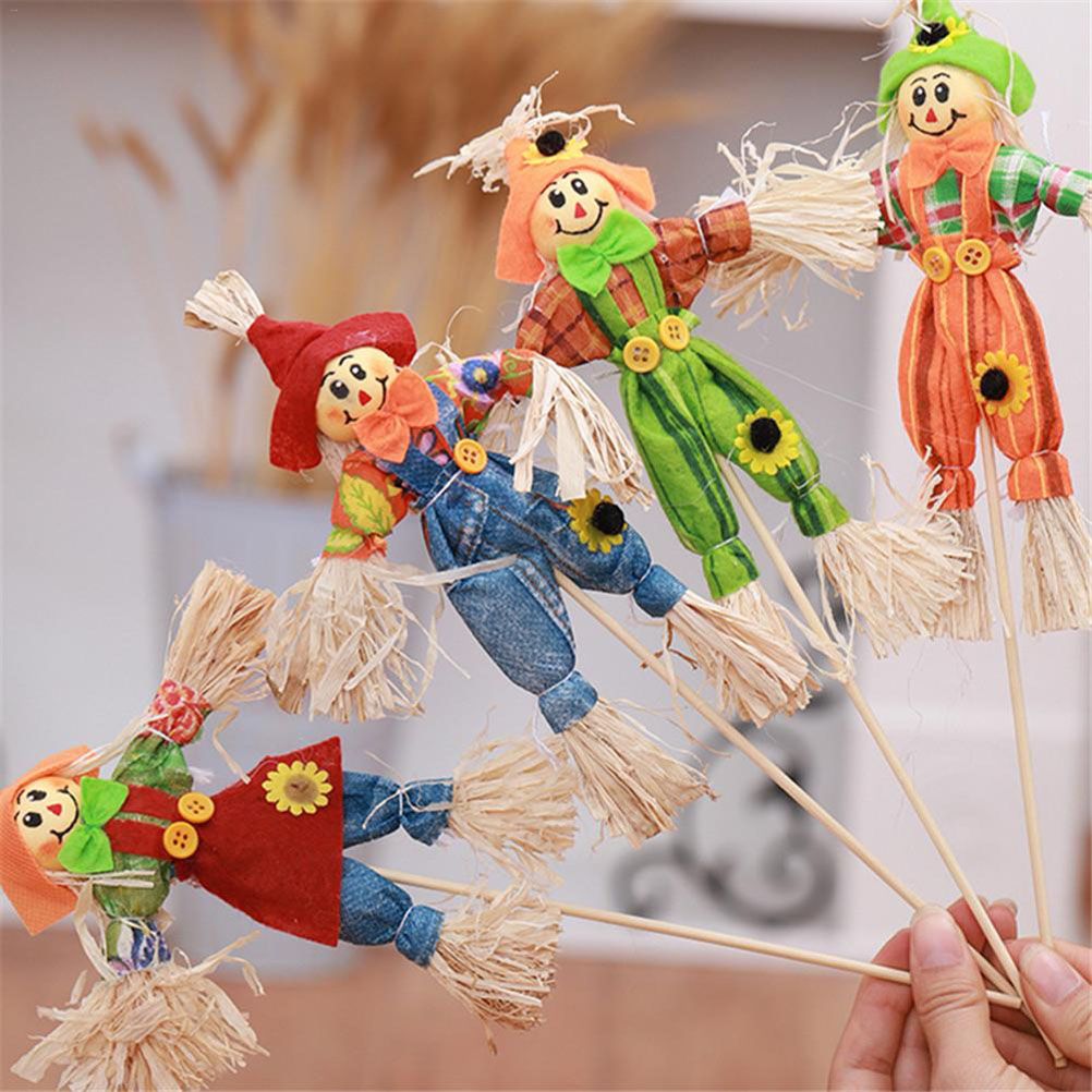 4PCS Standing Scarecrow Cute Fall Garden Scarecrow Ornament for Halloween view 4
