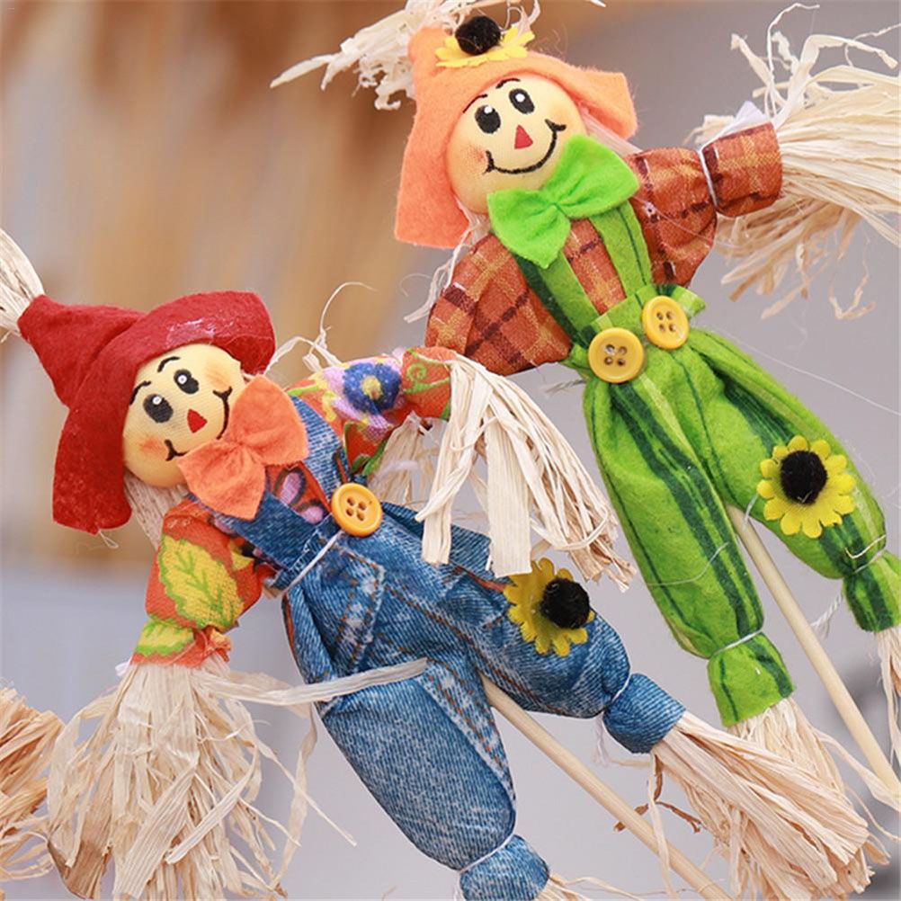 4PCS Standing Scarecrow Cute Fall Garden Scarecrow Ornament for Halloween view 6