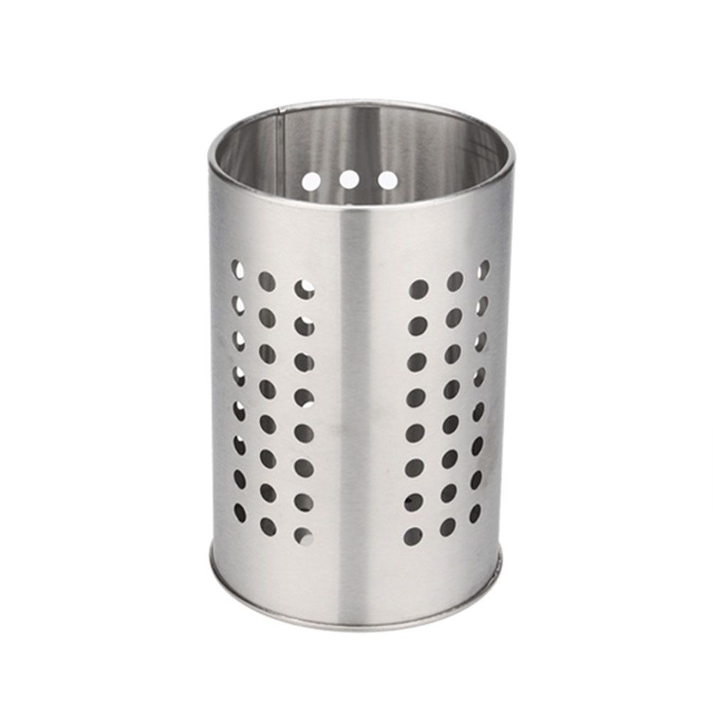 Kitchen Stainless Steel Round Hole Cooking Tools Holder Tableware Cage
