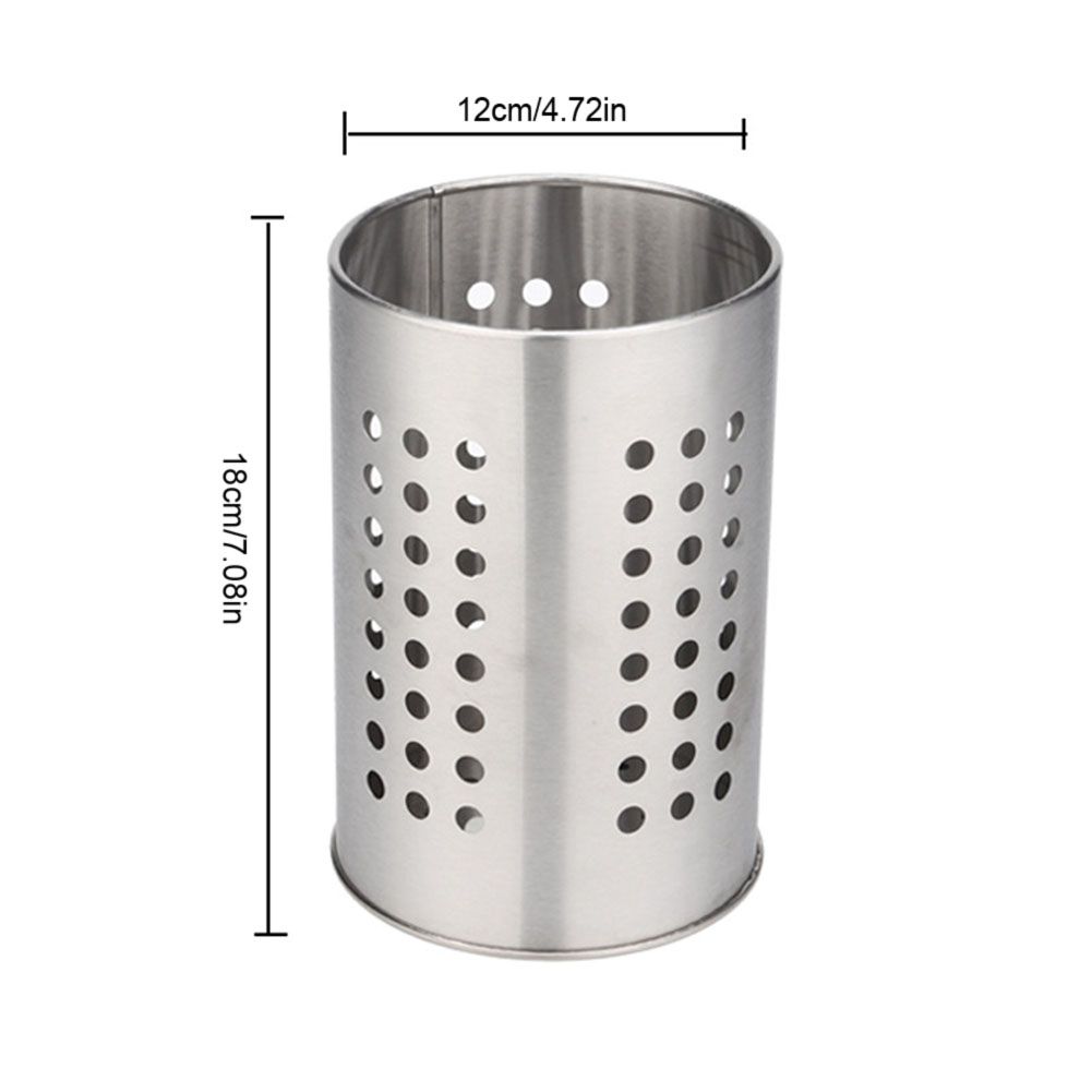 Kitchen Stainless Steel Round Hole Cooking Tools Holder Tableware Cage view 5