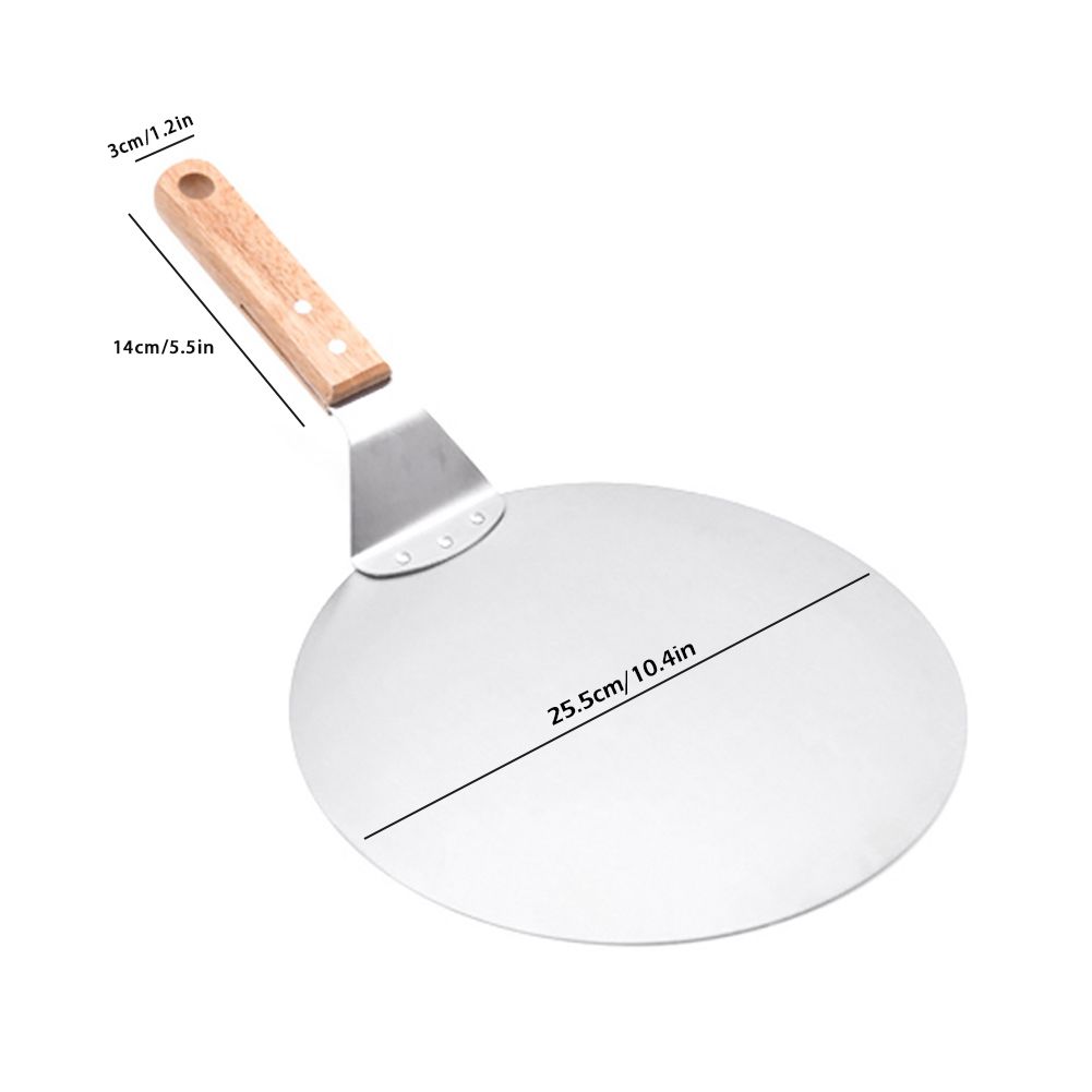 10inch Stainless Steel Pizza Peel Shovel with Wooden Handle Cake Shovel Baking view 7