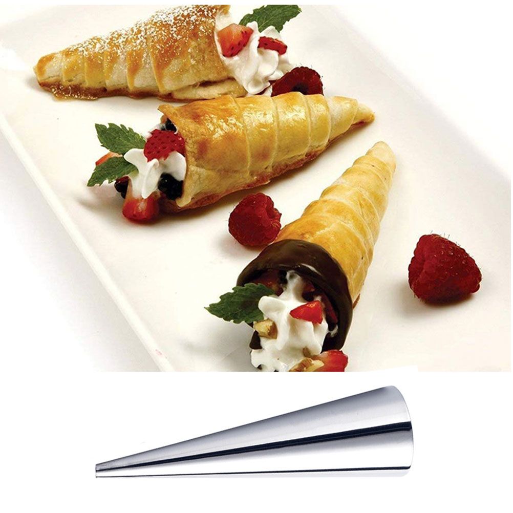 12PCS Stainless Steel Baking Cone DIY Baking Tool Spiral Croissants Mold view 7