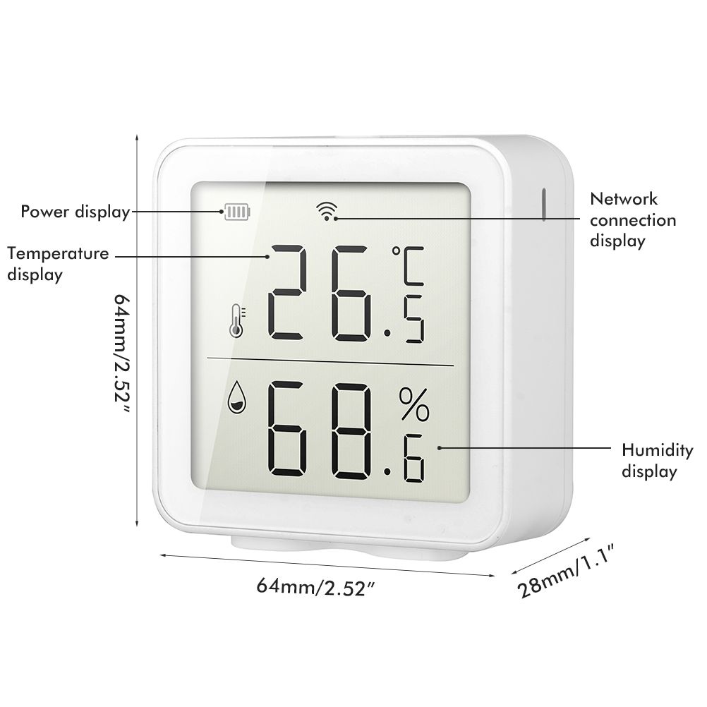 Smart WiFi Humidity Sensor Hygrometer Outdoor Indoor Thermometer Digital LCD view 3