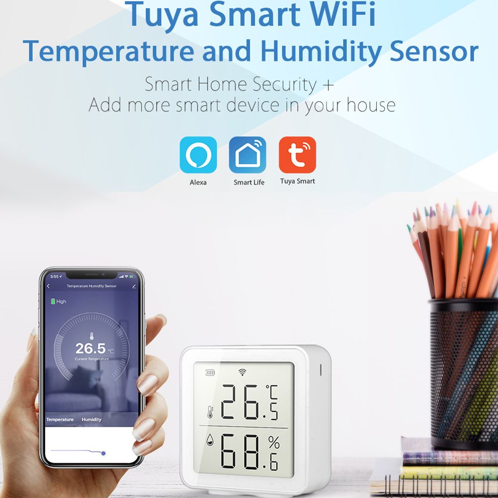 Smart WiFi Humidity Sensor Hygrometer Outdoor Indoor Thermometer Digital LCD view 8