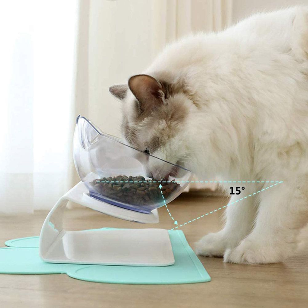 Cat Bowls Pet Feeding Bowl Cat Water Bowl Durable Fall Resistant 15 Degree view 2