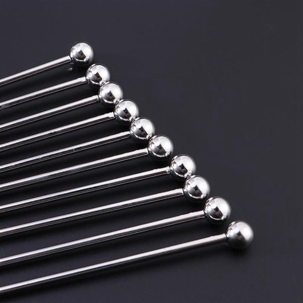 10Pcs Swizzle Sticks Stainless Steel Coffee Cocktail Beverage Drink Stirrer view 6