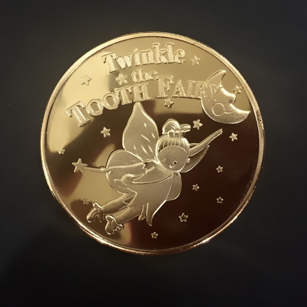 4Pcs Tooth Fairy Coin Golden Zinc Alloy Coin Reward Collection Coin Experience view 4