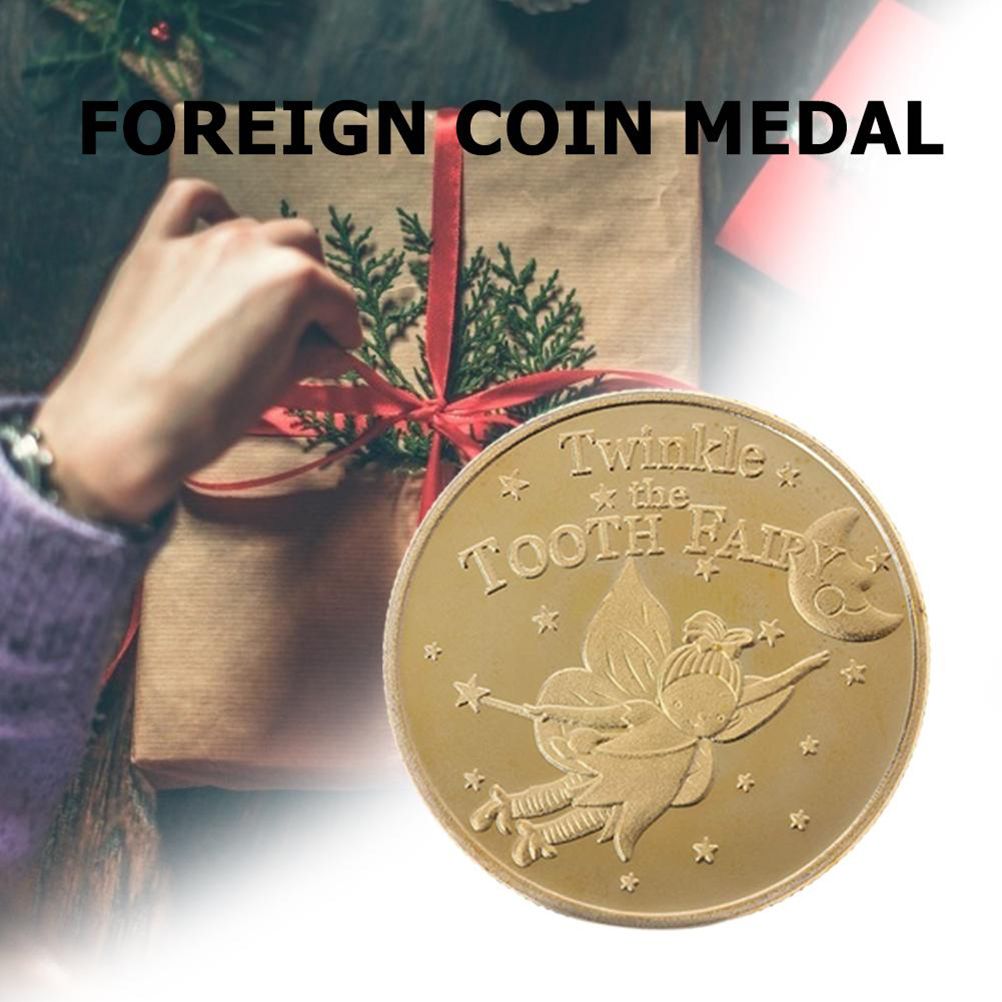 4Pcs Tooth Fairy Coin Golden Zinc Alloy Coin Reward Collection Coin Experience view 6