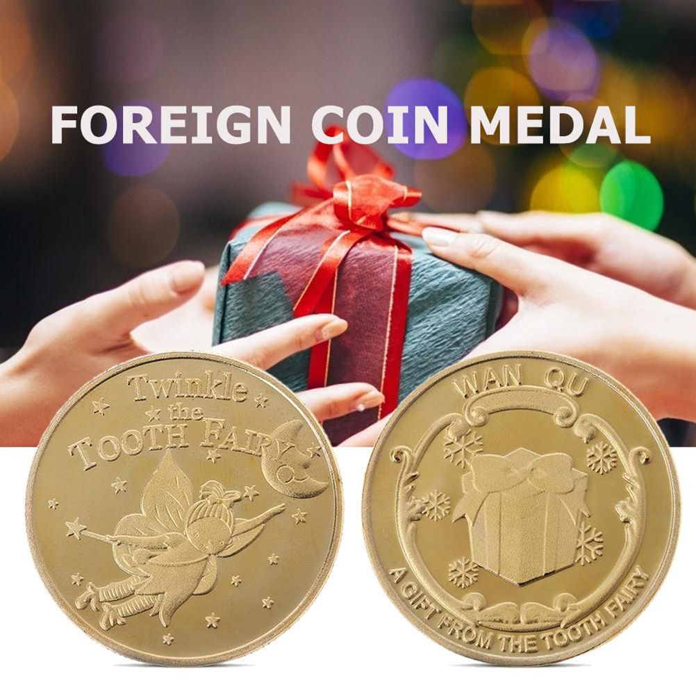 4Pcs Tooth Fairy Coin Golden Zinc Alloy Coin Reward Collection Coin Experience view 7