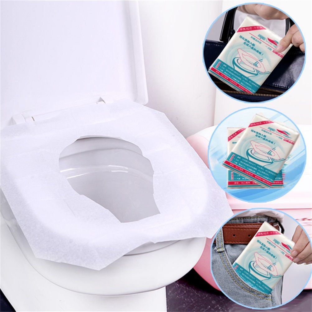 100PCS Portable Hygienic Toilet Cushions Disposable Toilet Seat Cover Mat Paper view 7