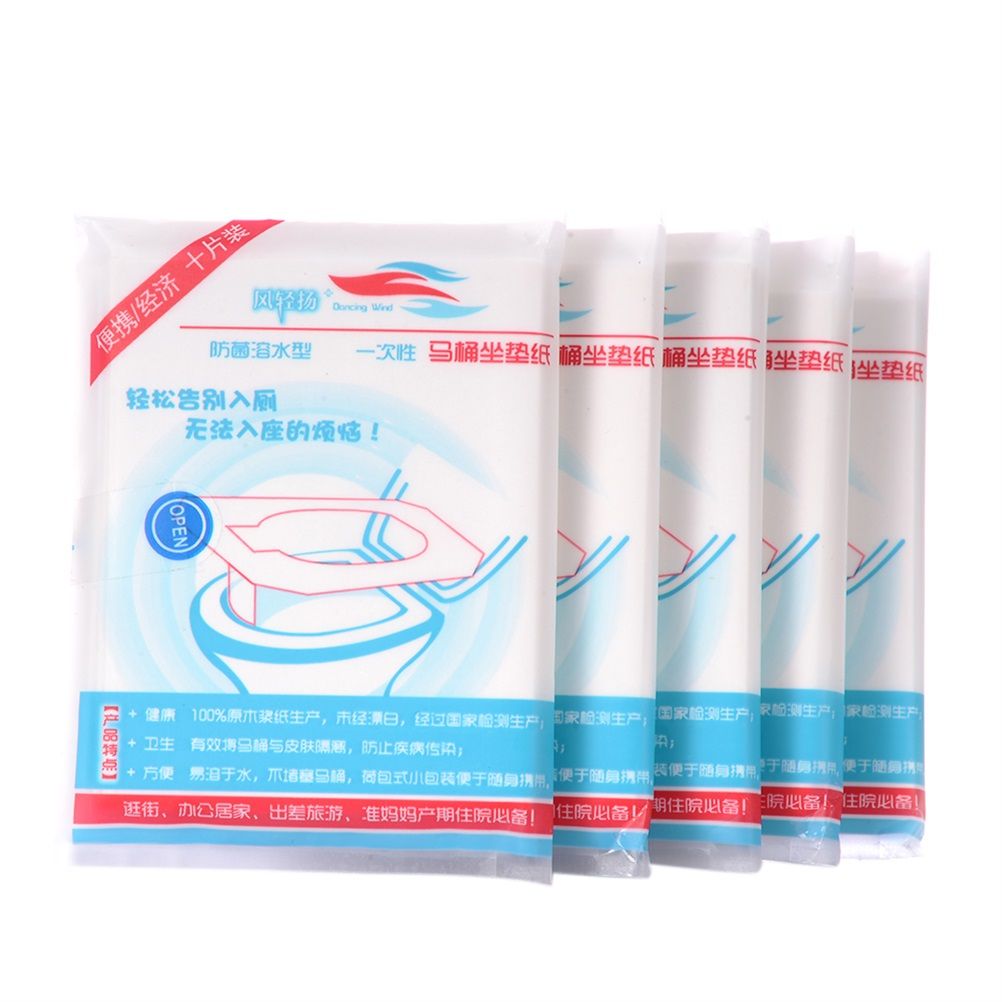 100PCS Portable Hygienic Toilet Cushions Disposable Toilet Seat Cover Mat Paper view 9
