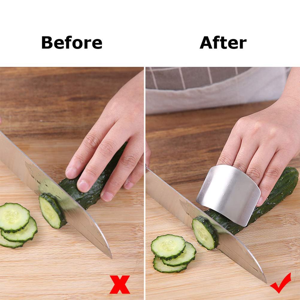 4PCS Stainless Steel Finger Cutting Protector Kitchen Safe Chop Cut Tool Guard view 7