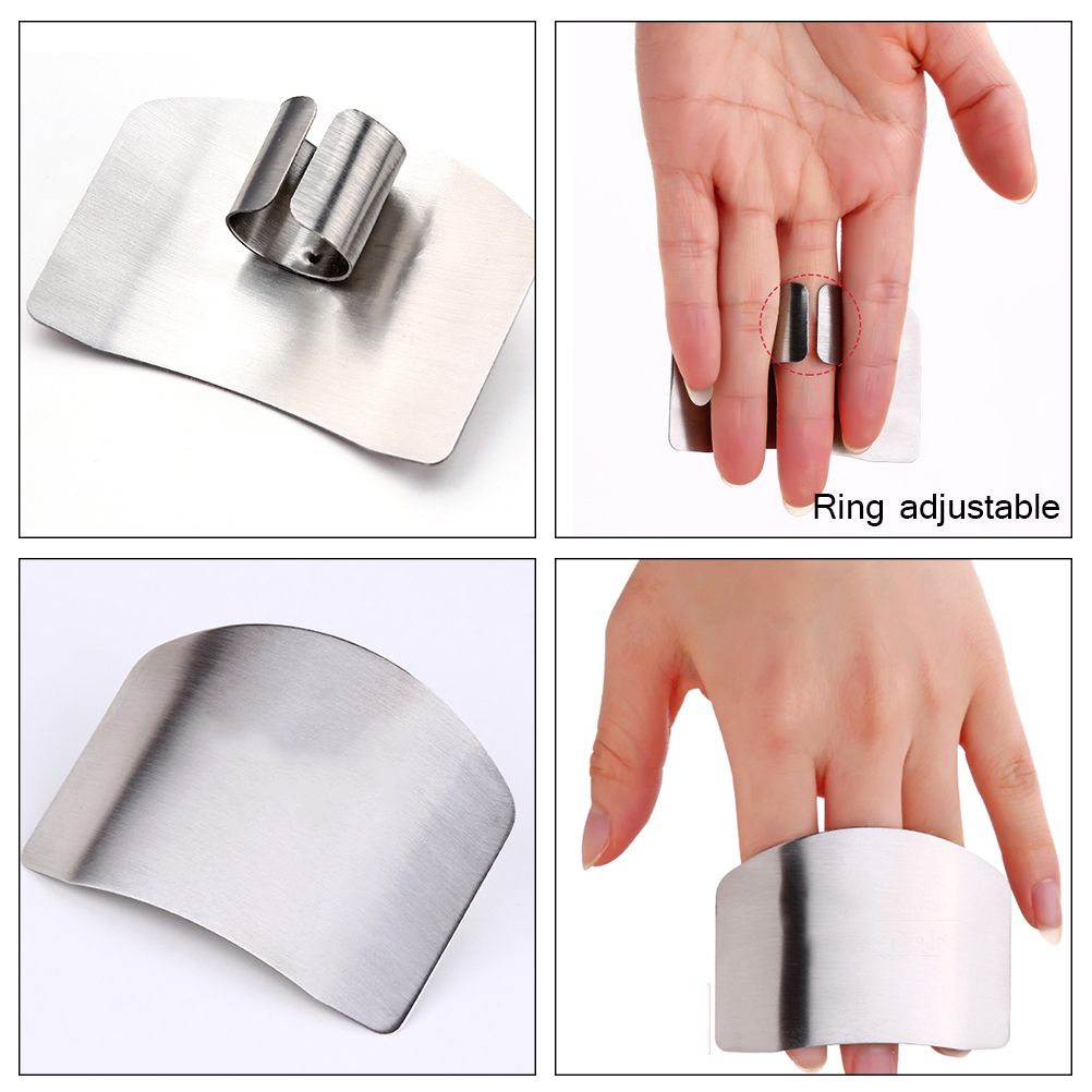 4PCS Stainless Steel Finger Cutting Protector Kitchen Safe Chop Cut Tool Guard view 8