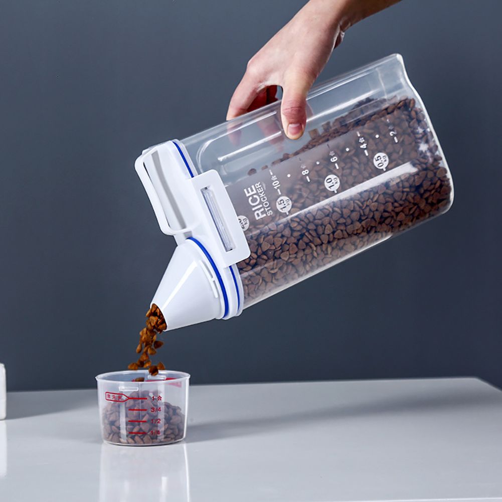 Moisture Proof Plastic Transparent Sealed Bucket with Scale Portable Kitchen view 2