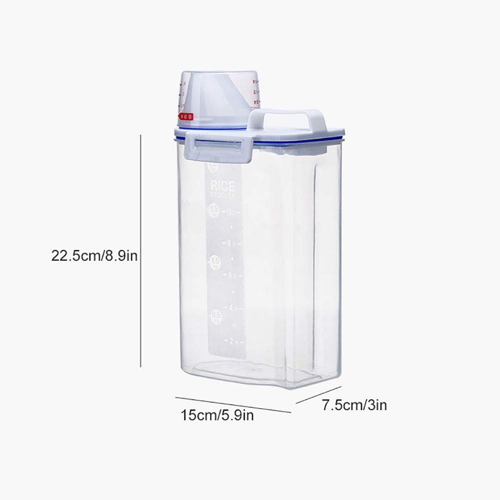 Moisture Proof Plastic Transparent Sealed Bucket with Scale Portable Kitchen view 8