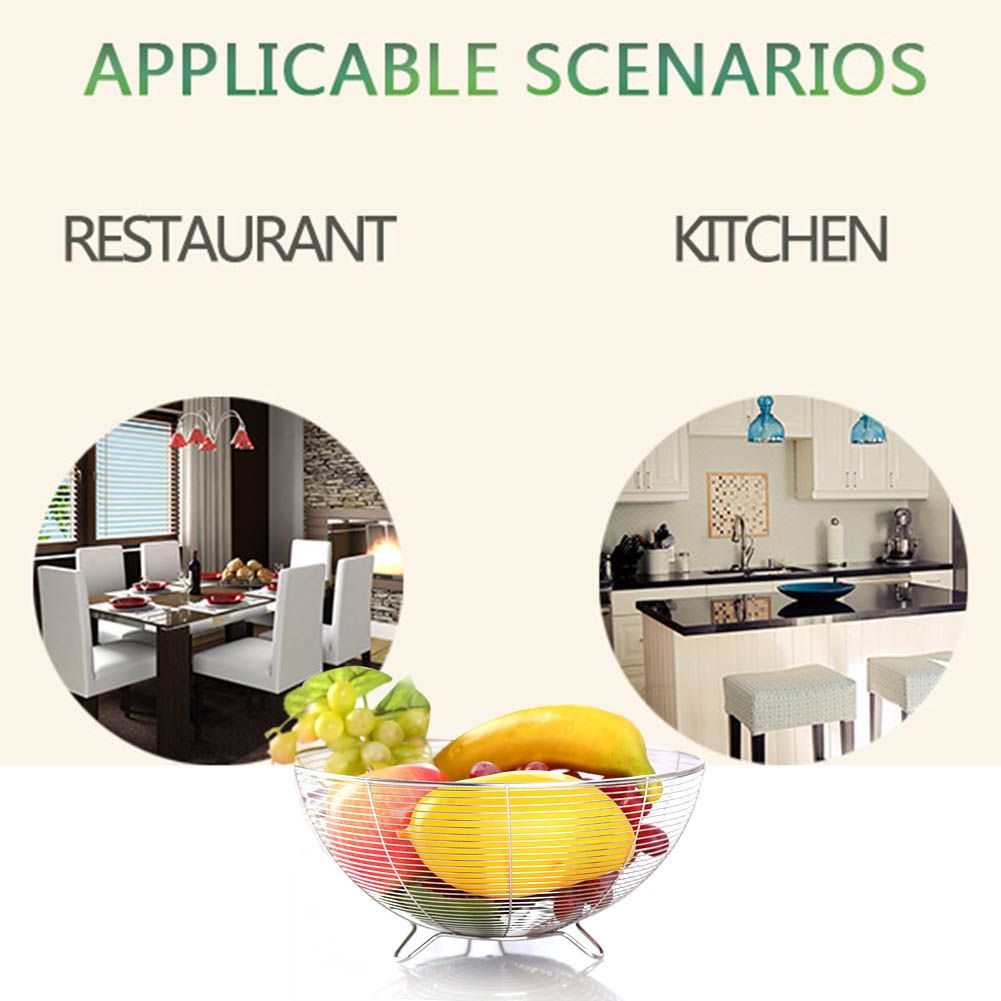 Stainless Steel Fruit Basket Kitchen Fruit Decorative Bowl Vegetable Drain Basket view 4
