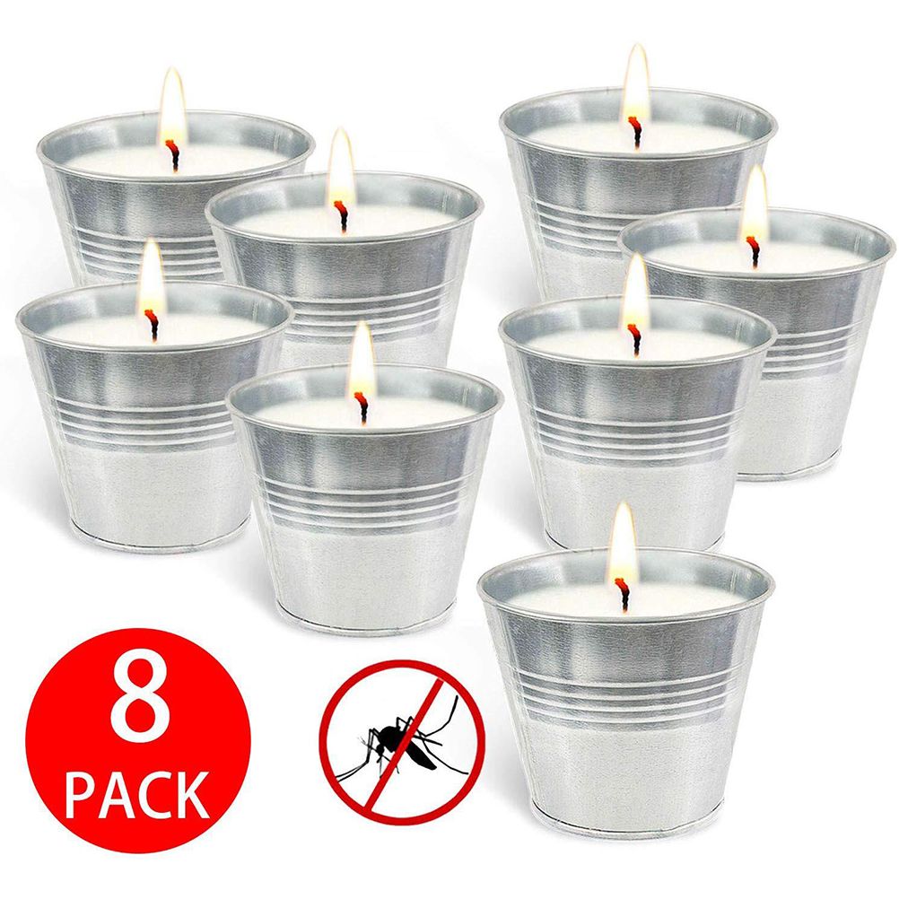 8Pcs/Set Iron Bucket Citronella Candles Scented Candles Smokeless Candle Set view 3