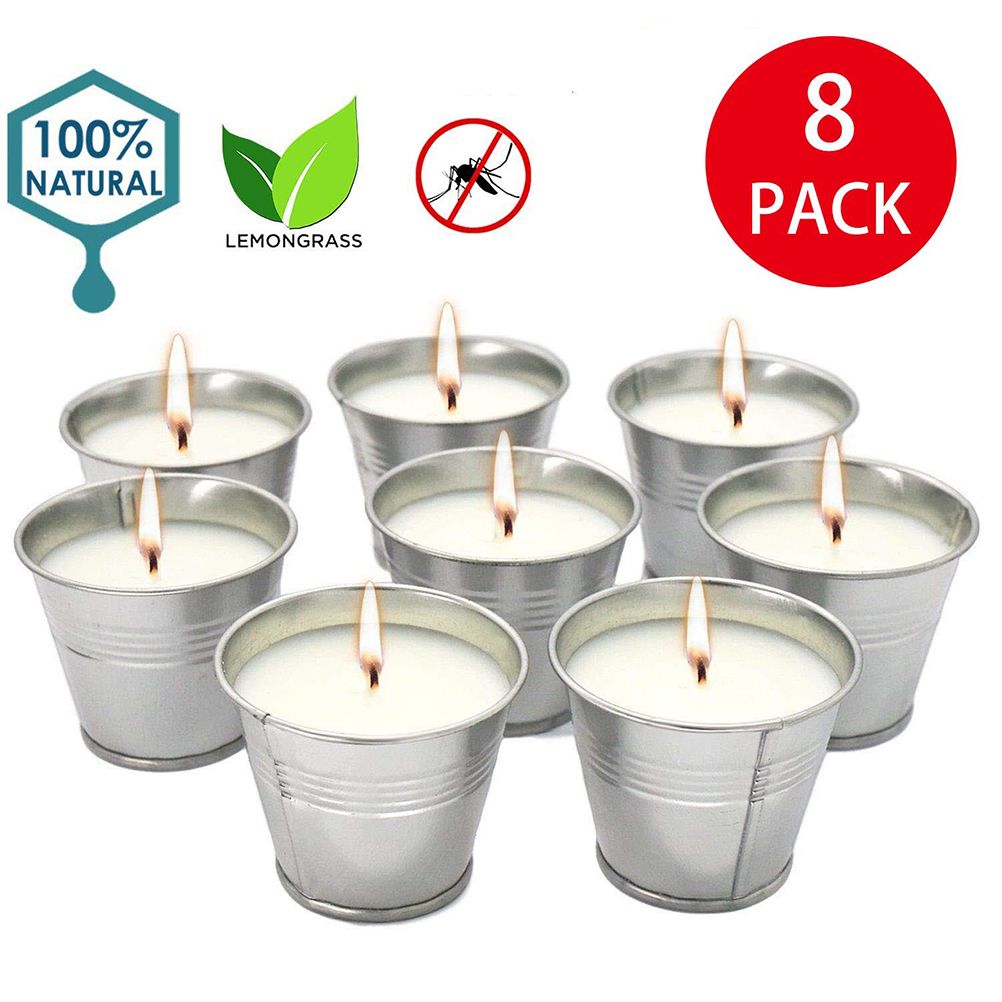 8Pcs/Set Iron Bucket Citronella Candles Scented Candles Smokeless Candle Set view 5
