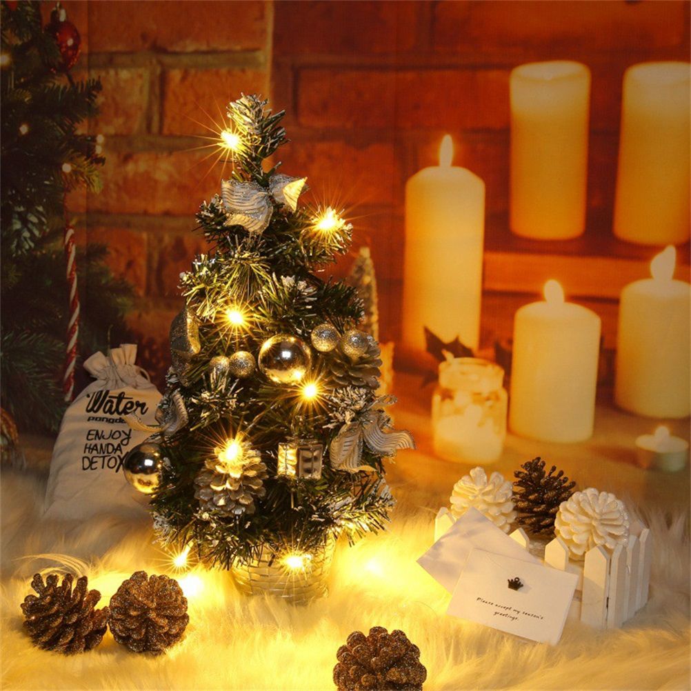 40cm Artificial Tabletop Christmas Tree Mini Xmas Decoration Tree with LED view 5